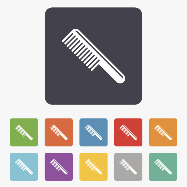 梳子标志图标。理发师符号。图片下载