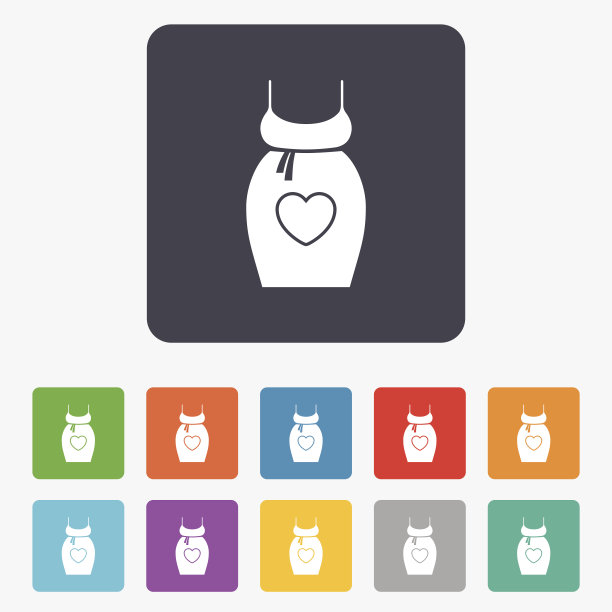 孕妇连衣裙标志图标，母性象征图片下载