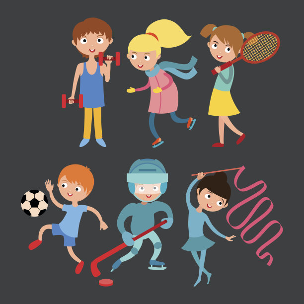 年幼的运动员孤立在白色矢量插图图片下载