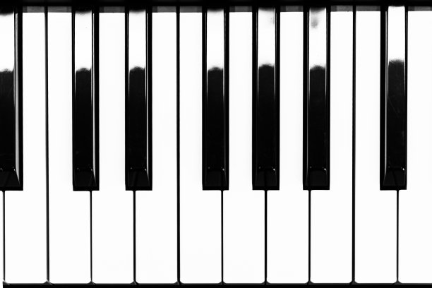 关闭钢琴键顶视图与反射图片下载