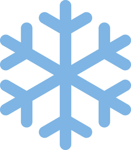 扁平雪花低温标志素材图片