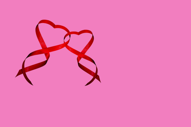 红丝带情人节的心图片下载