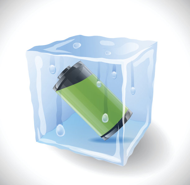 充满电池的冰块。图片下载