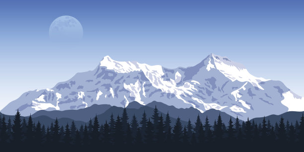 山顶的风景素材图片