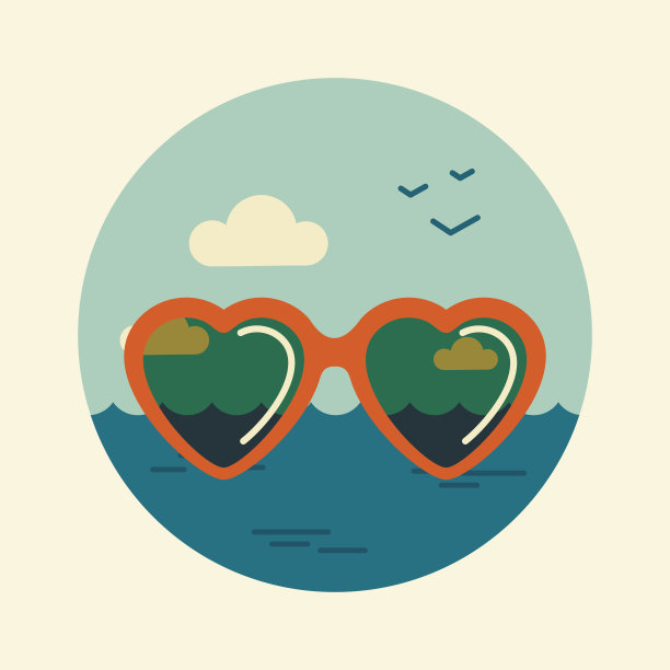 太阳镜矢量图标。夏天，海滩，太阳，大海图片下载