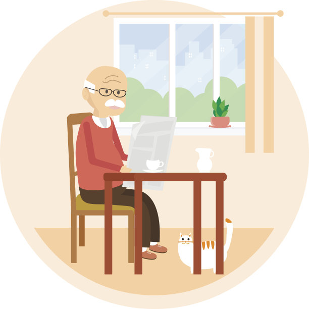 老人在看报纸图片下载