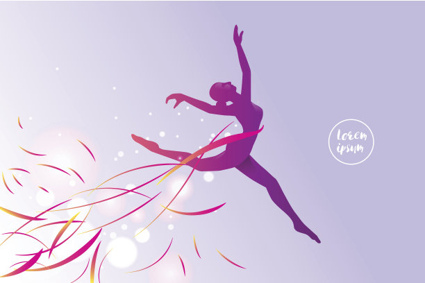 芭蕾舞的动作。一个跳跃的女孩的剪影图片下载