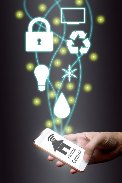 人用智能手机的物联网概念。素材图片