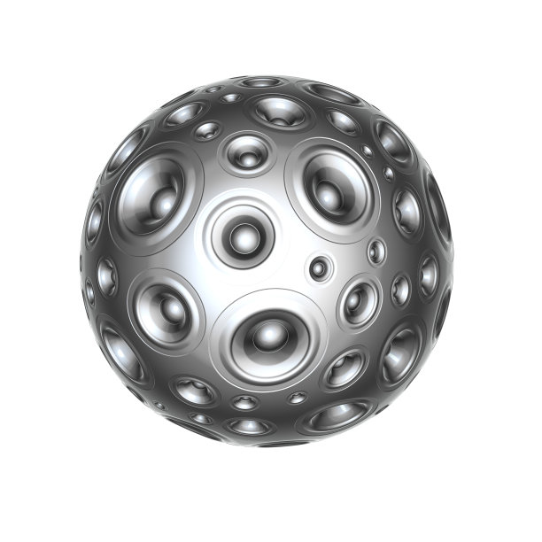 3d铝扬声器音响系统之上的白色图片下载