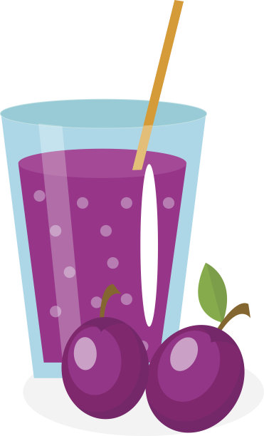 一杯李子汁。新鲜孤立在白色背景图片下载