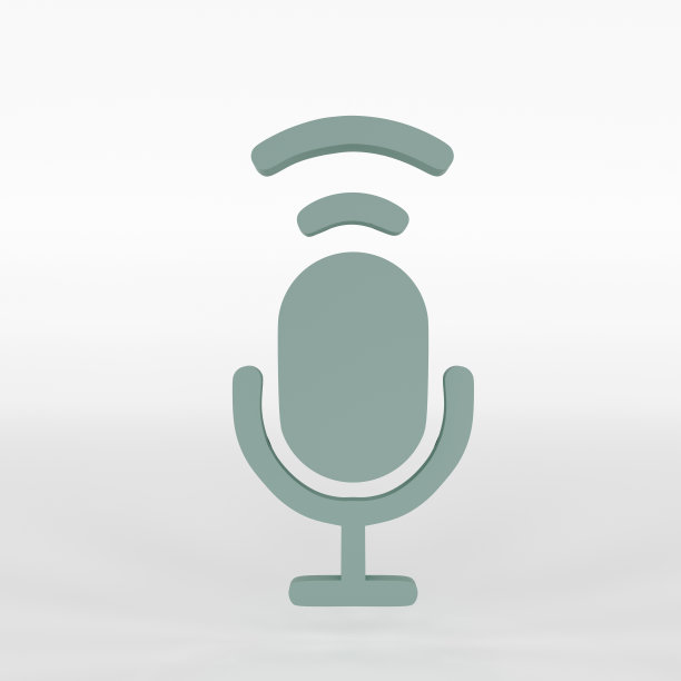 麦克风标志的3D渲染图片下载