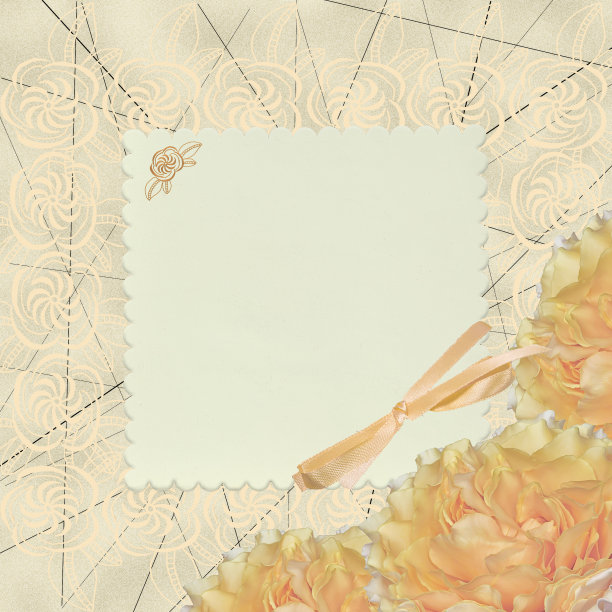 空白复古贺卡与鲜花设计。图片下载