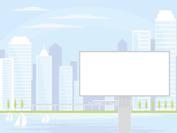 现代城市的广告牌图片下载