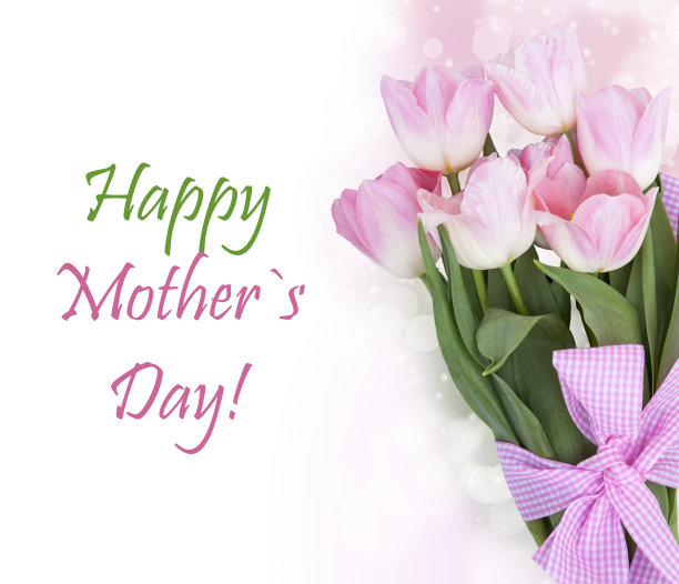 新鲜的春天郁金香花作为假日明信片的设计图片下载