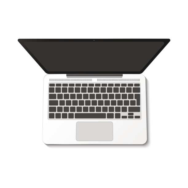 逼真的笔记本俯视图图片下载