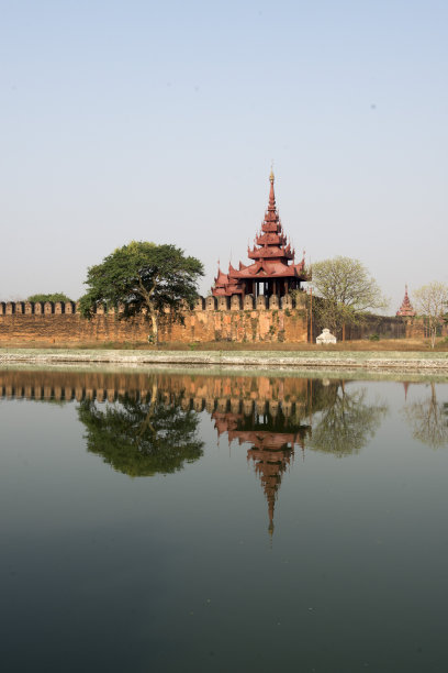 亚洲缅甸曼德勒堡垒墙图片下载