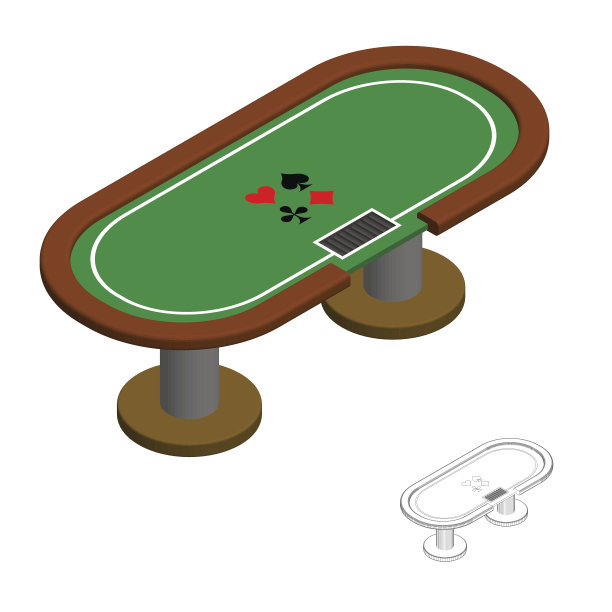 扑克表。3d矢量彩色插图。3 d等距的风格。图片下载