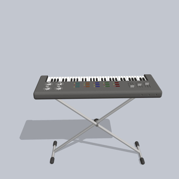 合成器。孤立在蓝色背景。矢量插图。图片下载