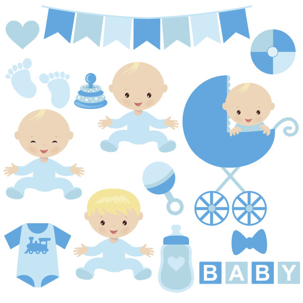 可爱的小男孩矢量卡通插图图片下载