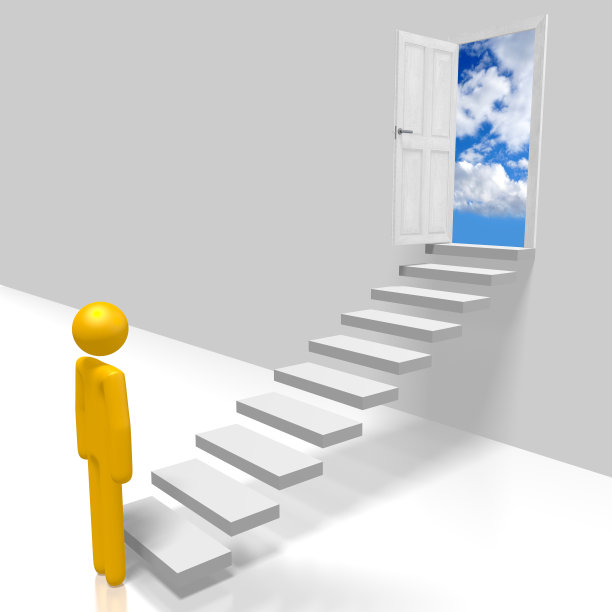 通往天堂的3D阶梯概念图片下载