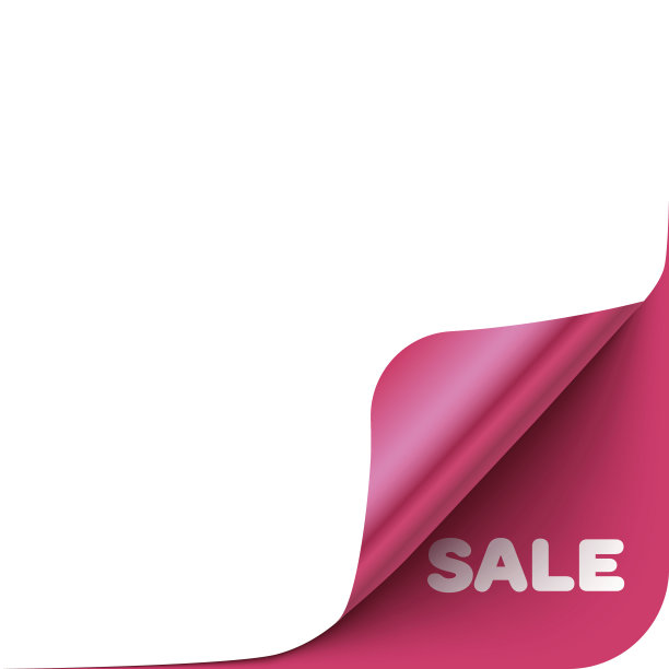 页粉红色卷曲角与阴影在空白白纸图片下载