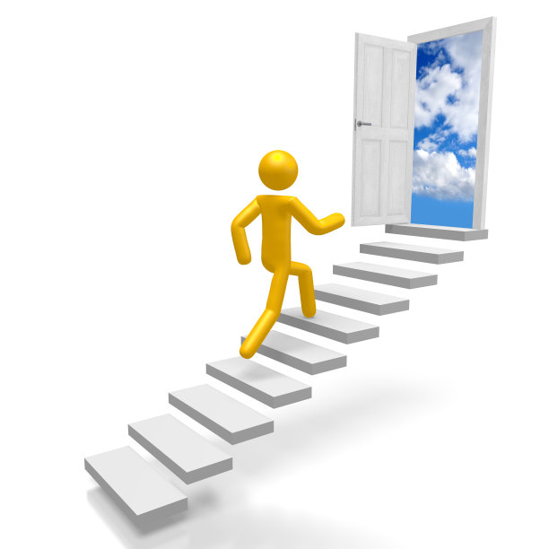 通往天堂的3D阶梯概念图片下载