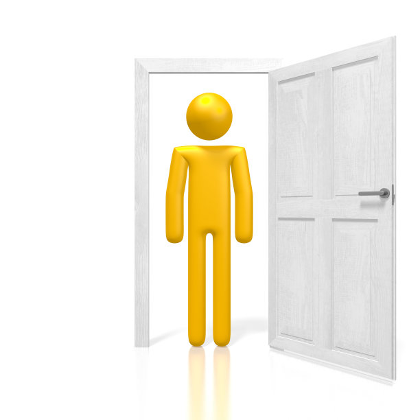 3D打开的门概念图片下载