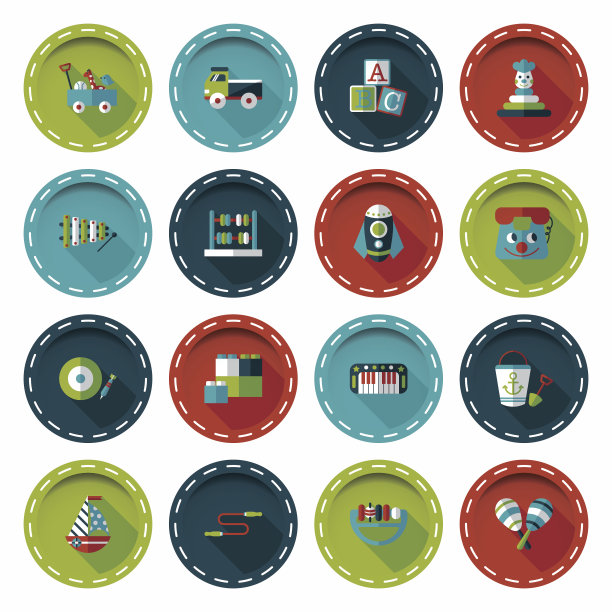 儿童玩具图标集图片下载
