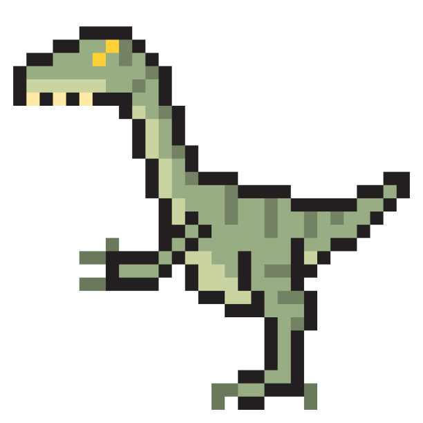 插图设计像素艺术迅猛龙图片下载