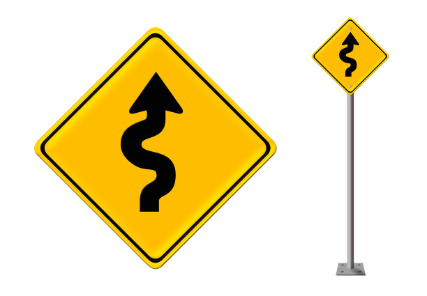 弯曲的路标图片下载