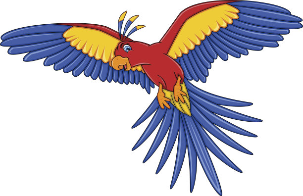 会飞的鹦鹉卡通图片下载