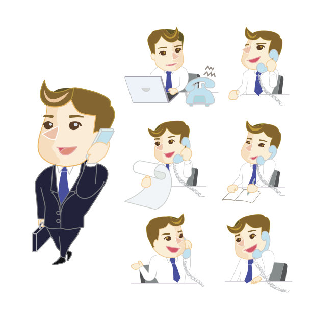 商人在电话中交谈。图片下载