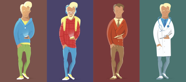 带着手扶或手机走路的人。经理,赶时髦的人,医生图片下载