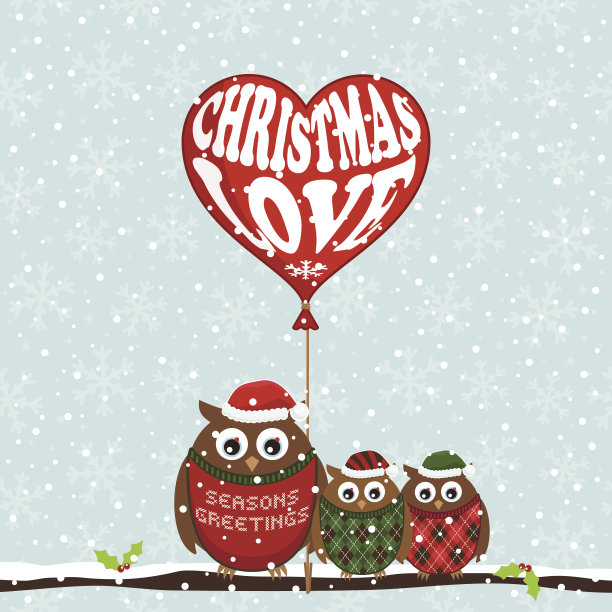 圣诞节的猫头鹰图片下载