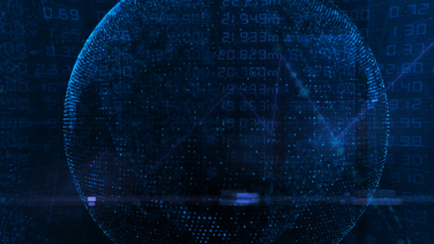 数字全球系统与股票市场板图片下载