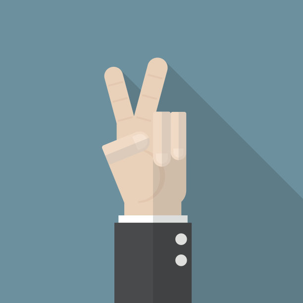 商人手举胜利手势图片下载