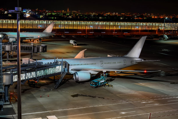 黄昏时分，日本东京羽田国际机场图片下载