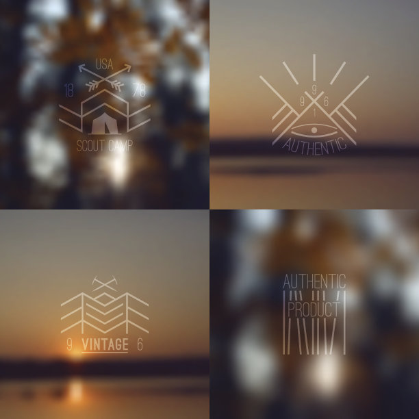 复古徽章和模糊的背景图片下载