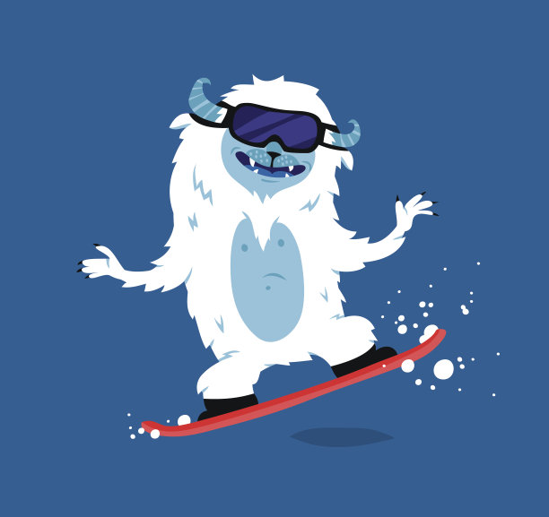 可爱的大脚雪怪矢量图合集素材图片