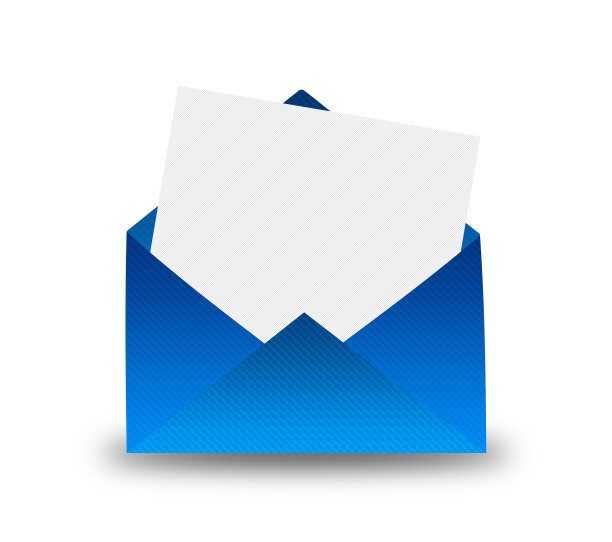 带信的蓝色信封。图片下载