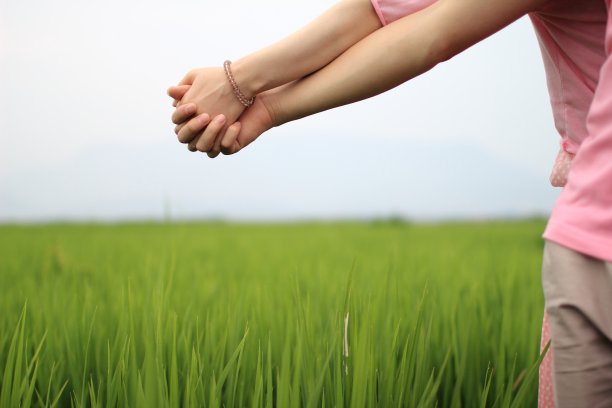 年轻的恋人牵着手图片下载