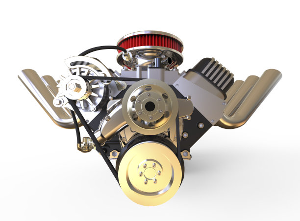 热棒V8引擎3D渲染图片下载