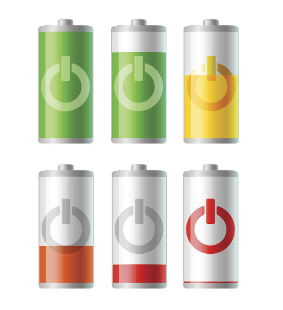 电池图标与充电水平图片下载