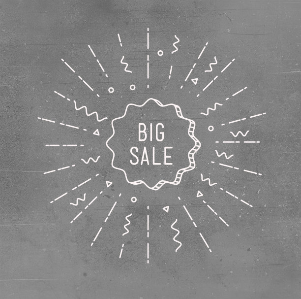 大减价闪亮的横幅，彩色的背景平风格图片下载