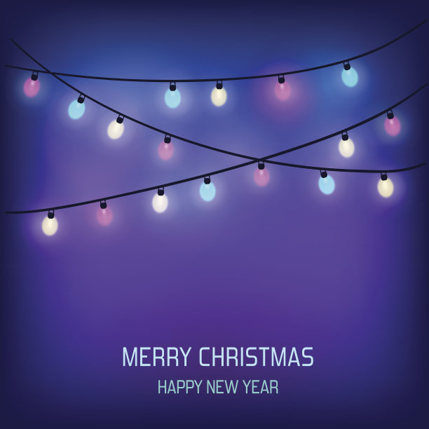 五彩缤纷的圣诞灯图片下载