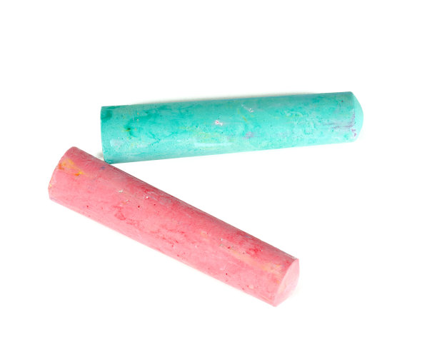 彩色粉笔孤立在白色上图片下载