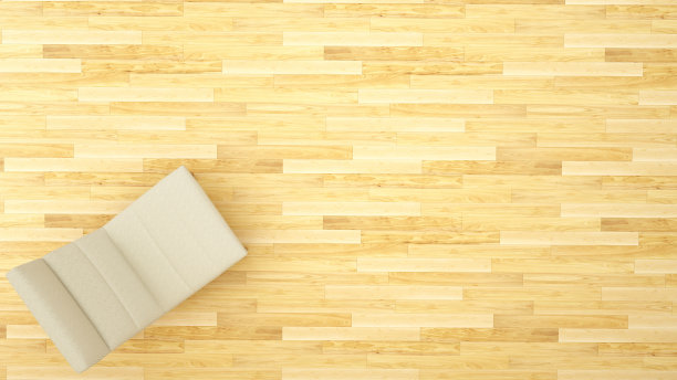 躺椅在木地板上顶视图- 3d渲染图片下载