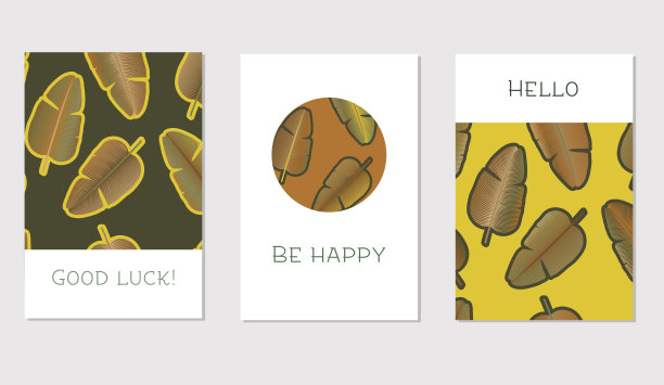 一套创造性的普遍花卉卡在热带风格素材图片