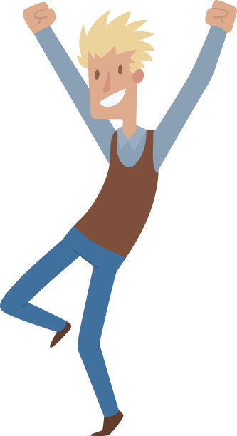快乐跳跃的男人矢量图图片下载