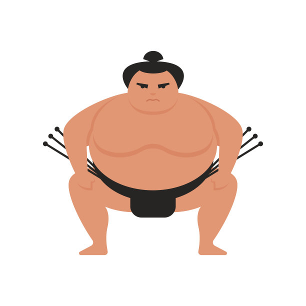 矢量平面风格插图相扑图片下载